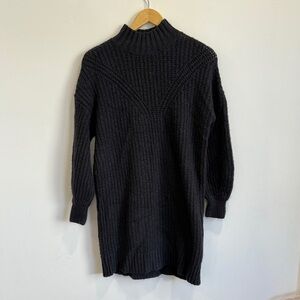 Old Navy Women's Tunic Sweater Turtleneck Knit Charcoal Black Size Small